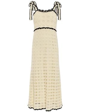 Zimmermann Aster Crocheted Strappy Maxi Dress - White