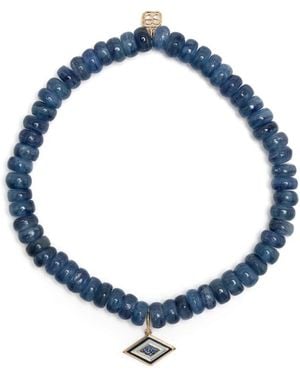 Sydney Evan 14Kt Groovy Eye Kyanite Beaded Bracelet - Blue