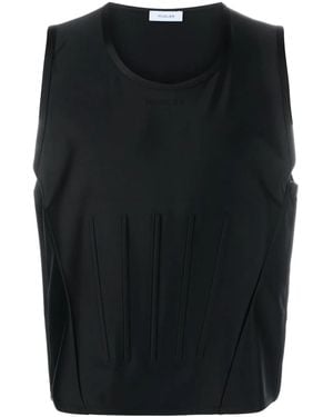 Mugler Round-Neck Sleeveless Top - Black