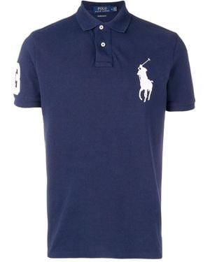 Polo Ralph Lauren Short Sleeves Knit Big Logo Polo Shirt - Blue