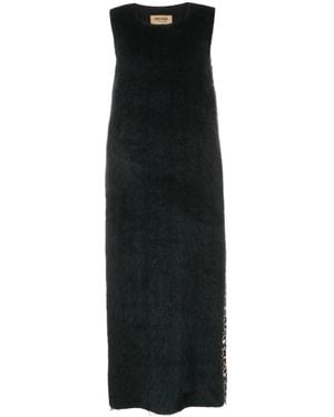 Uma Wang Paneled Wool Midi Dress - Black