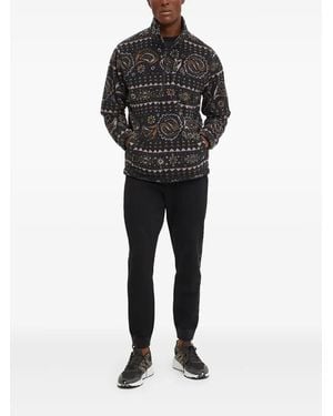 Billabong Paisley-Pattern Fleece Zip-Up Sweatshirt - Black