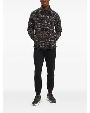 Billabong Paisley-Pattern Fleece Zip-Up Sweatshirt - Black