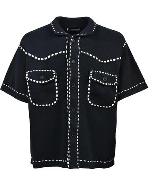 Phingerin Contrast-Stitch Short-Sleeved Shirt - Black
