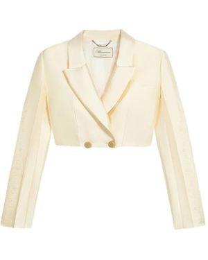 Blumarine Veste Crop En Dentelle - White