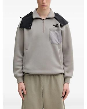 Neighborhood Logo-Print Hoodie - Grey