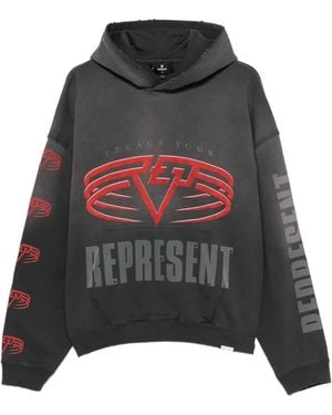 Represent Graphic-Print Hoodie - Black