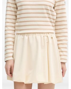 GAUDI Bubble-Hem Elasticated-Waist Mini Skirt - Natural