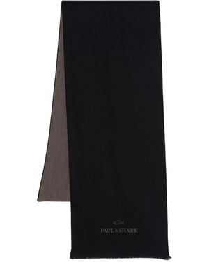 Paul & Shark Two-Tone Wool Scarf - Black