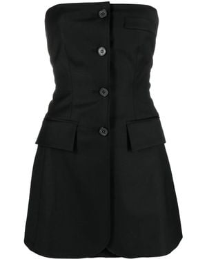 LVIR Blazer-Style Strapless Top - Black
