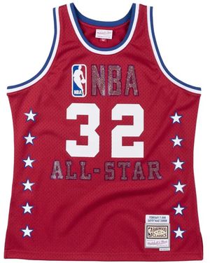 Mitchell & Ness X Nba Magic Johnson Rhinestone Swingman Vest - Red