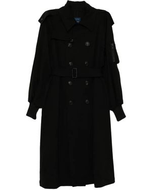 Yohji Yamamoto Wool Trench Coat - Black