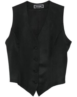 Styland Tailored V-Neck Waistcoat - Black