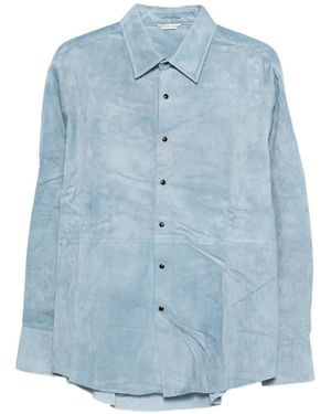 Carter Young Suede Western Shirt - Blue