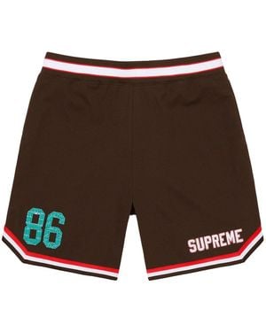 Supreme Striped-Trim Shorts - Brown
