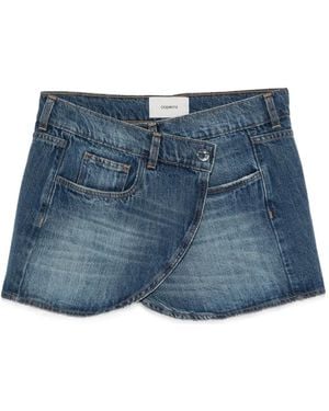 Coperni Asymmetrical Denim Mini Skirt - Blue
