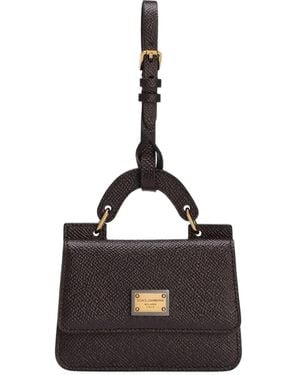 Dolce & Gabbana Textured Leather Mini Bag Wallet - Black