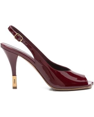 Chloé 100Mm Heel Slingback Sandals - Purple