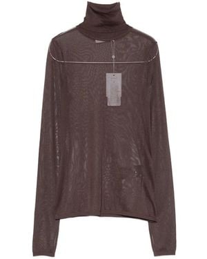 Zimmermann Fine-Knit High-Neck Jumper - Brown