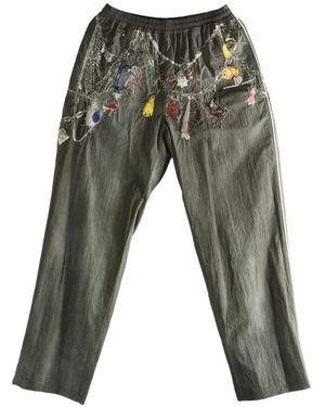 Doublet Chains-Embroidery Pants - Grey