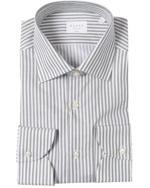 Xacus Striped Cotton Shirt - Grey