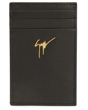 Giuseppe Zanotti Albert Signatureロゴ カードケース - ブラック