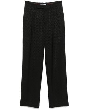 Marine Serre Moon Diamond-Jacquard Trousers - Black