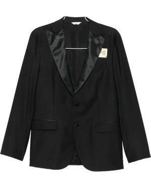 Boglioli Satin-Trim Peak-Lapel Suit - Black