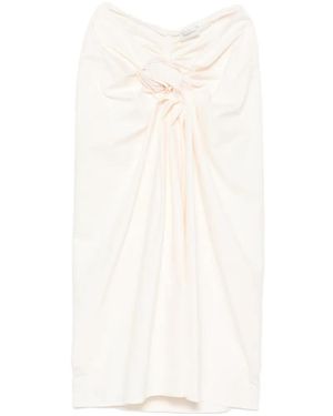 Magda Butrym Knot-Detail Ruched Midi Skirt - White