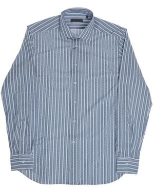 Corneliani Striped Long-Sleeve Shirt - Blue