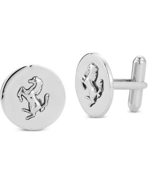 Mateo Stallion Coin Cufflinks - Blanc