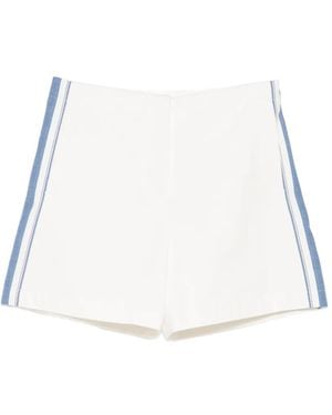 Low Classic Striped-Trim Shorts - White
