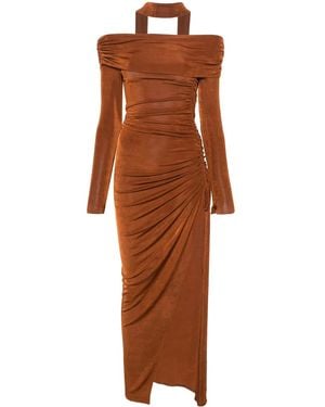 Atu Body Couture Off-Shoulder Maxi Dress - Brown