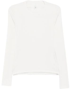 Imperial T-Shirt À Manches Longues Et Empiècements En Dentelle - White