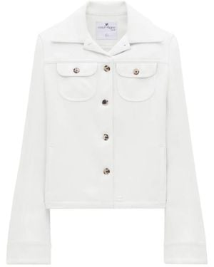 Courreges Single-Breasted Twill Jacket - White