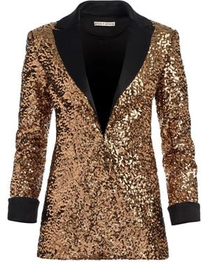 Alice + Olivia Blazer Orné De Sequins Justin À Poignets Retroussés - Marron