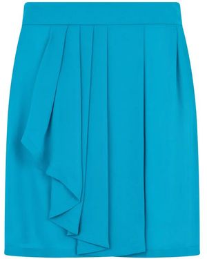 Alberta Ferretti Asymmetrical Pleated Mini Skirt - Blue