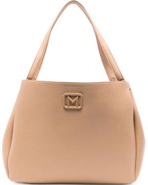 Marella Logo-Plaque Shoulder Bag - Natural