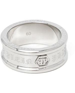 Philipp Plein Logo-engraved ring - Weiß