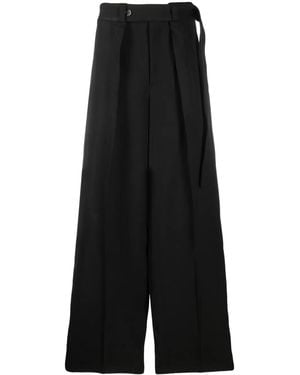 Jil Sander Pleated Wide-Leg Pants - Black