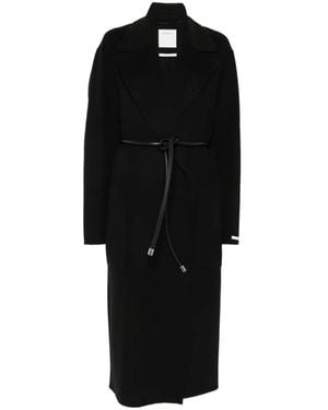 Sportmax Zannata Belted Coat With Notch Lapels - Black