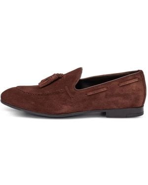 Frau Mocassins En Daim À Glands - Brown