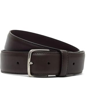 The Row Buckle-Fastening Leather Belt - Black