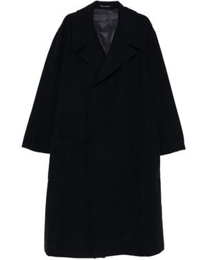Yohji Yamamoto Pocketed Double-Breasted Coat - Black