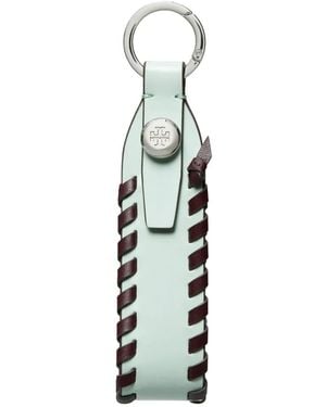 Tory Burch Leather Woven Bag Charm - White