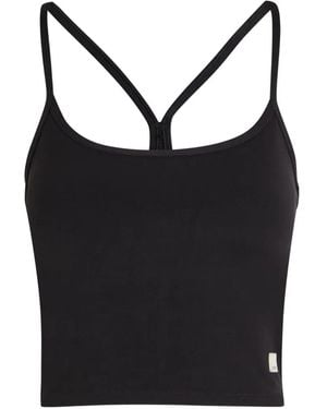Vuori Allthefeels Racerback Cropped Tank Top - Black