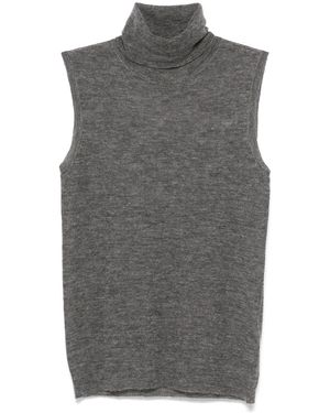 Alysi Fine-Knit Vest - Grey