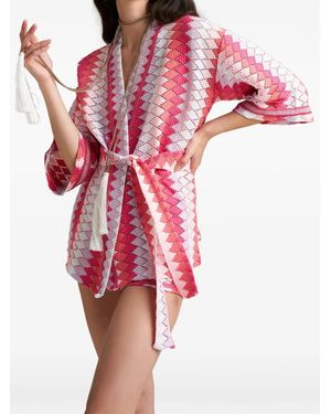 PHO® Firenze Geometric Belted Jacket - Red