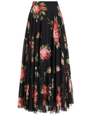 Dolce & Gabbana Midirock Mit Blumenmuster - Schwarz