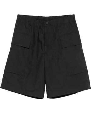 Rhun Button-Fastening Cargo Shorts - Black
